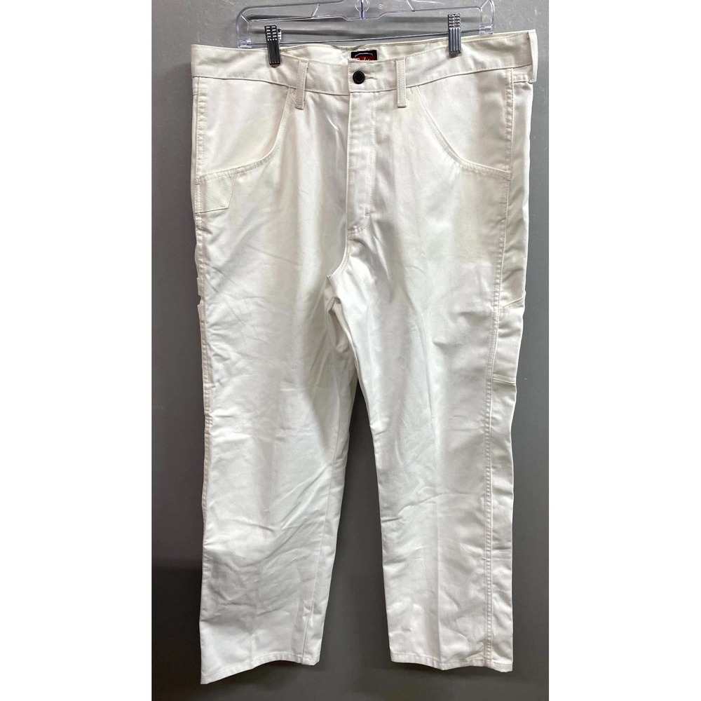 Wrangler Workwear Painters Pants Mens 36x30 Bright White Cotton Relaxed Fit
